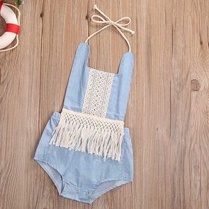 Light denim romper